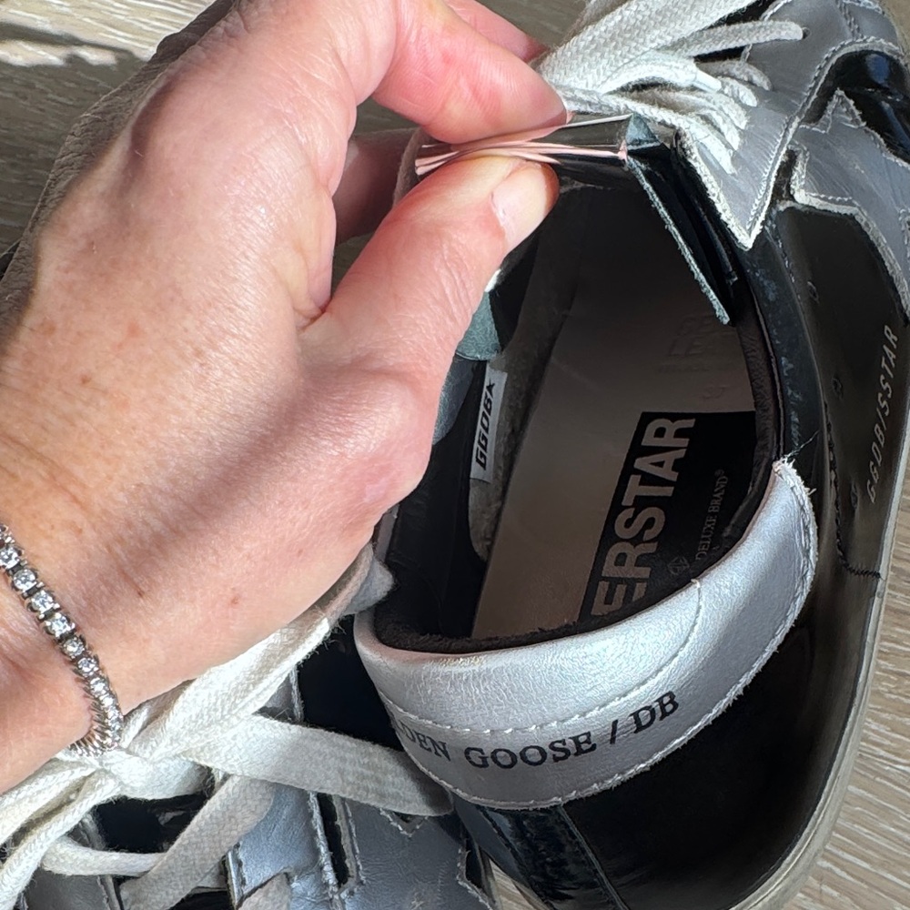 Golden Goose Black and Silver Star Sneakers - Picture 4 of 6